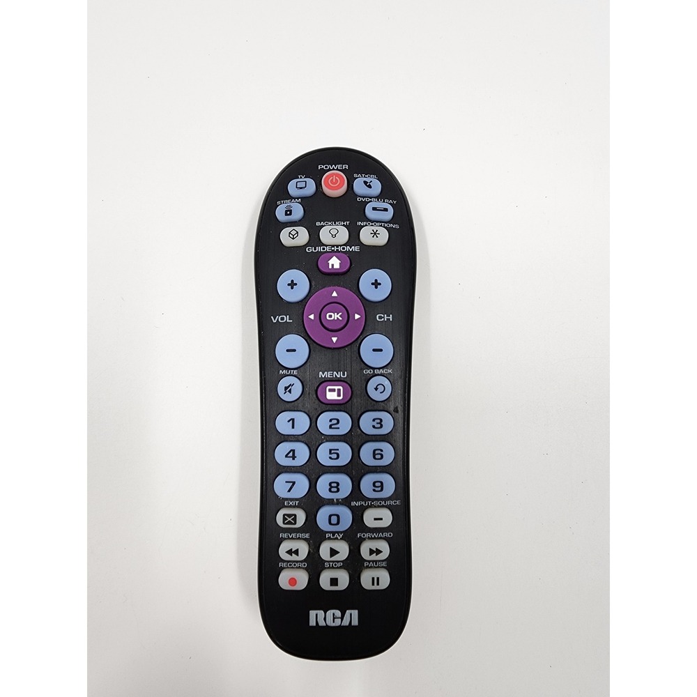 RCA RCR313BE Big Button 3-Device Universal Remote Control Black Backlit TV DVD